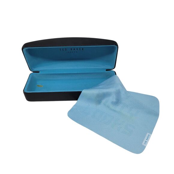 Ted Baker London Unisex Black Leather Sunglasses Eyeglass Clam-Shell Case ONLY - Picture 3 of 10